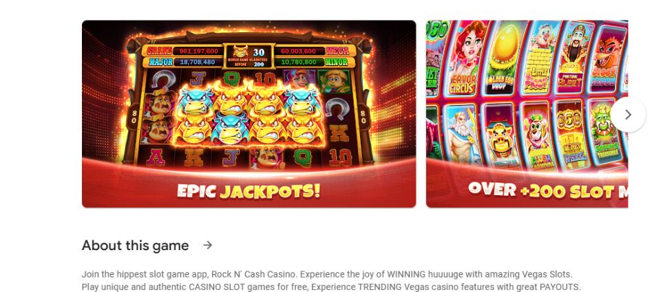 Inside Rock N' Cash Casino's Playground
