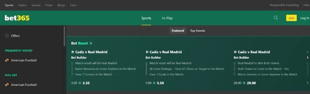 bet365 screenshot