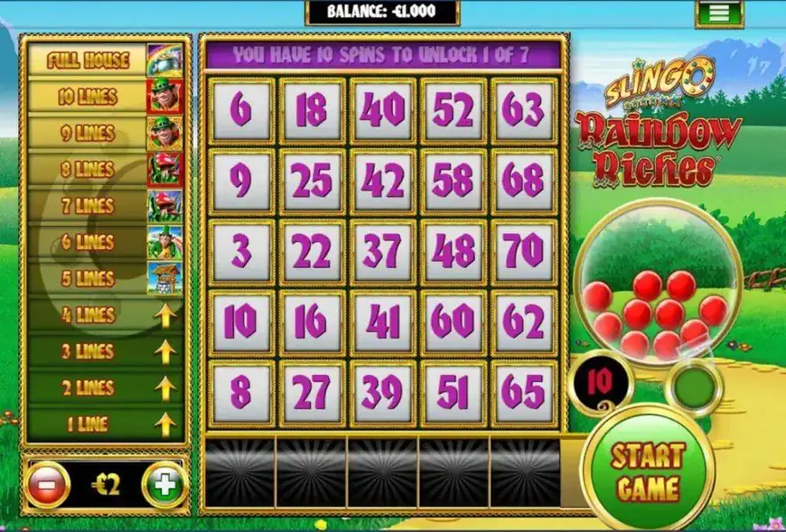 How To Play Slingo Rainbow Riches screenshot