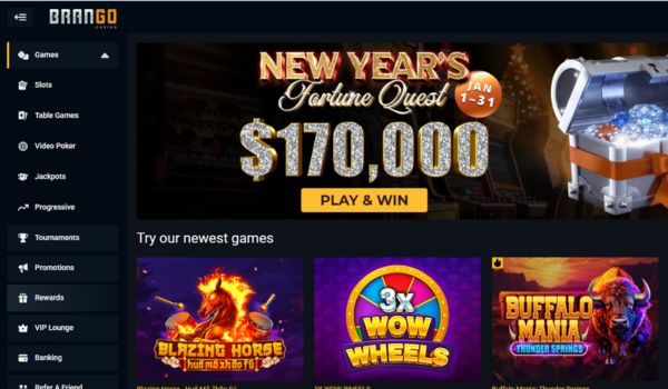 Brango Casino Instant Play Game Lobby