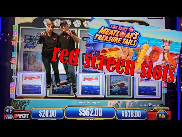 Red screen bonus on Hunt for Neptunes Gold and Meatloafs Tails VGT slots