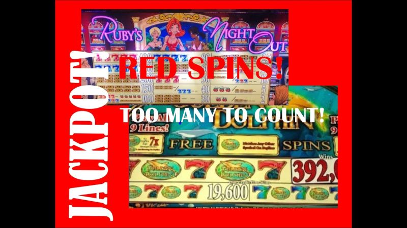 VGT Rubys Night Out and Golden Dolphin slot machines showing 20 red spins bonus
