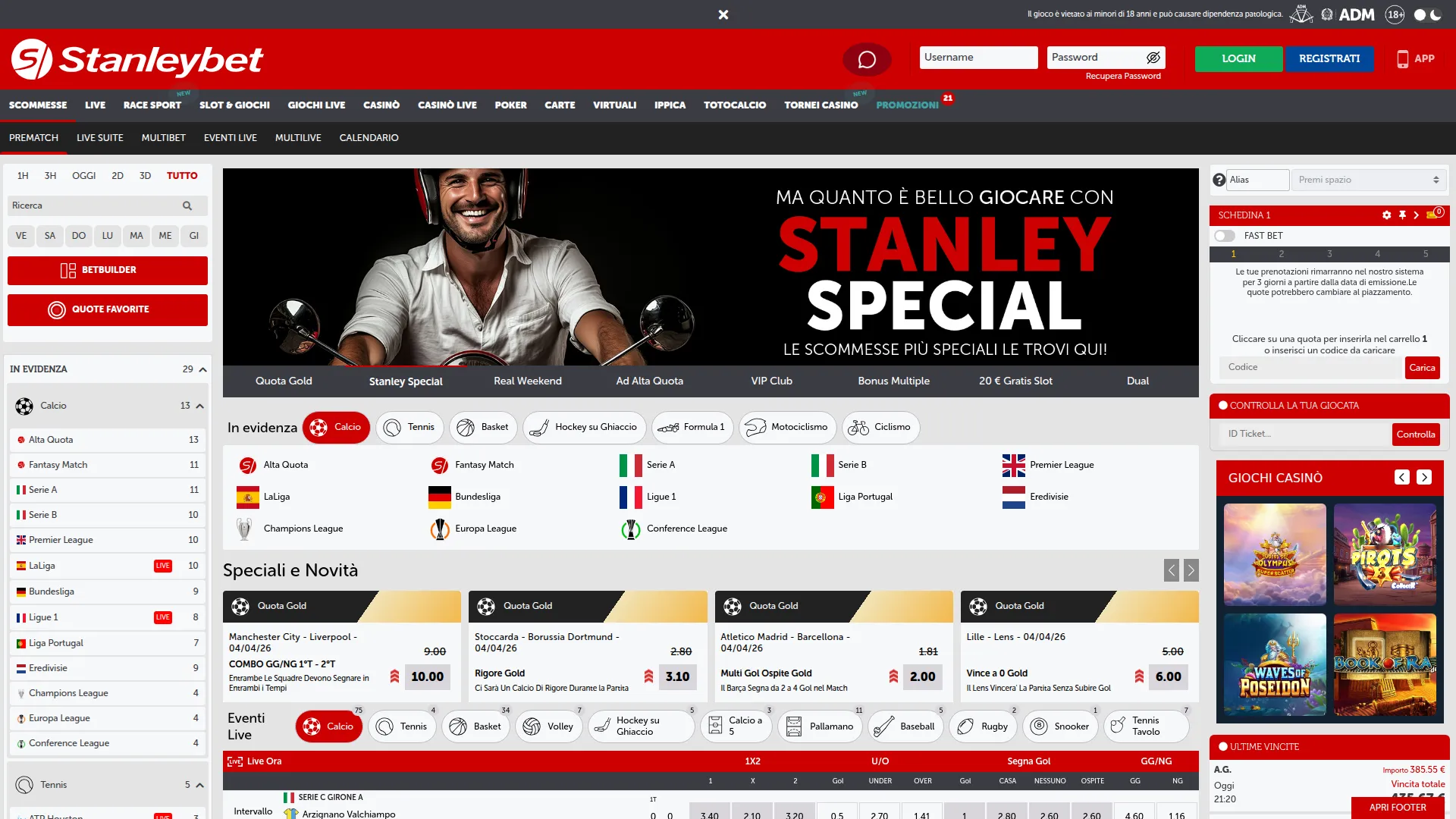 Stanleybet Homepage